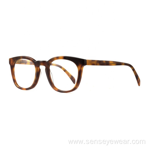 Unisex Fashion Bevel Acetate Optical Frame Glasses Occhiali